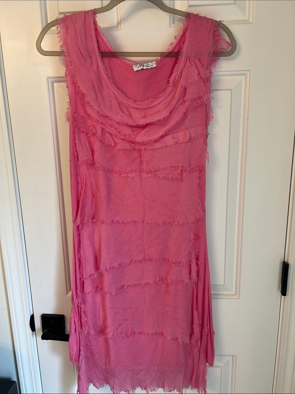 Gigi Moda Pink Sleeveless Layered Ruffle Dress-one size